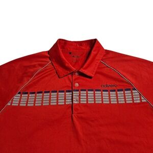 Adidas Golf Adizero Shirt Large Red Polo Shirt Performance Athletic Geometric